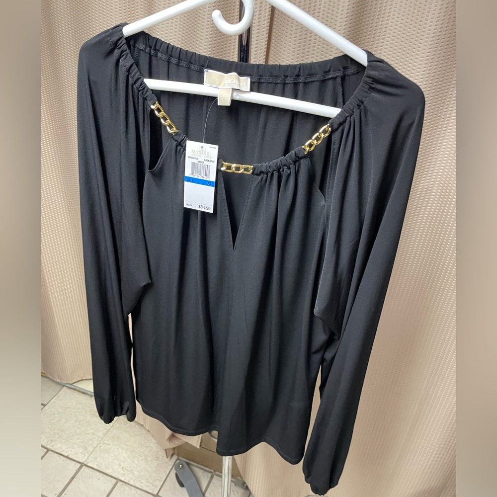 MK black long sleeve dress top